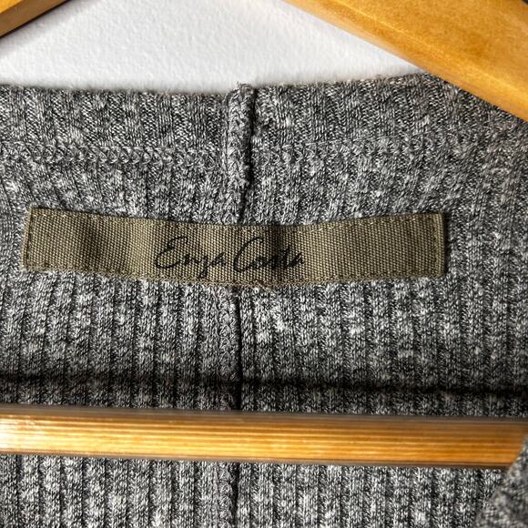 Enza Costa Ribbed Crewneck Tee Shirt Short Sleeve Women's Small Gray Minimalist - Picture 5 of 10